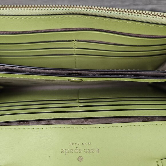 Kate Spade Staci Flap Saffiano Leather Lime Green Crossbody Shoulder Bag COA - Picture 8 of 15